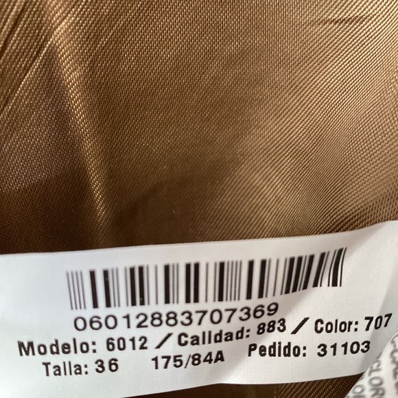 Massimo Dutti Olive Green Brown Tweed Wool Blazer Size 4 - Picture 12 of 14